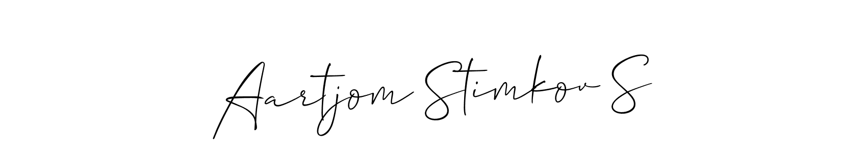 It looks lik you need a new signature style for name Aartjom Stimkov S. Design unique handwritten (Allison_Script) signature with our free signature maker in just a few clicks. Aartjom Stimkov S signature style 2 images and pictures png