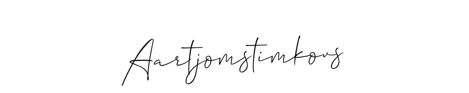 Also we have Aartjomstimkovs name is the best signature style. Create professional handwritten signature collection using Allison_Script autograph style. Aartjomstimkovs signature style 2 images and pictures png