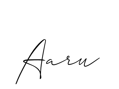Use a signature maker to create a handwritten signature online. With this signature software, you can design (Allison_Script) your own signature for name Aaru. Aaru signature style 2 images and pictures png