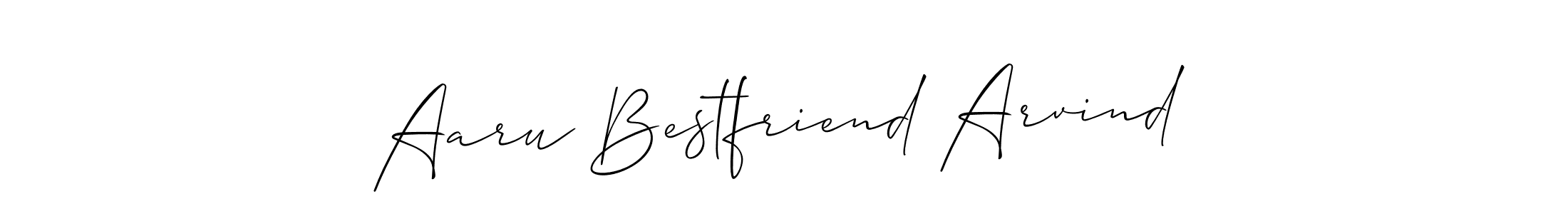 Make a beautiful signature design for name Aaru Bestfriend Arvind. With this signature (Allison_Script) style, you can create a handwritten signature for free. Aaru Bestfriend Arvind signature style 2 images and pictures png