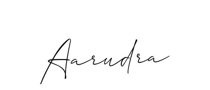 Create a beautiful signature design for name Aarudra. With this signature (Allison_Script) fonts, you can make a handwritten signature for free. Aarudra signature style 2 images and pictures png