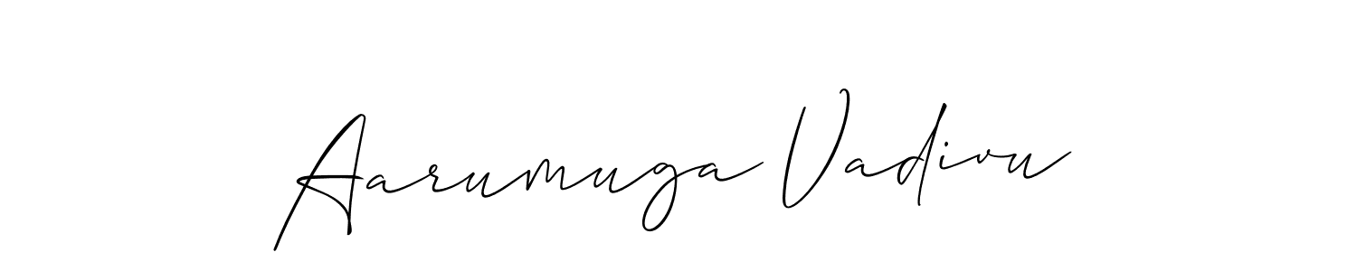 Aarumuga Vadivu stylish signature style. Best Handwritten Sign (Allison_Script) for my name. Handwritten Signature Collection Ideas for my name Aarumuga Vadivu. Aarumuga Vadivu signature style 2 images and pictures png