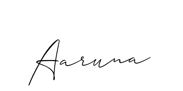 You should practise on your own different ways (Allison_Script) to write your name (Aaruna) in signature. don't let someone else do it for you. Aaruna signature style 2 images and pictures png