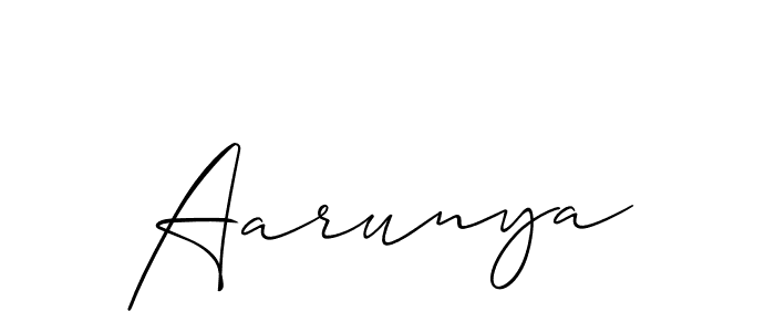 Make a beautiful signature design for name Aarunya. With this signature (Allison_Script) style, you can create a handwritten signature for free. Aarunya signature style 2 images and pictures png