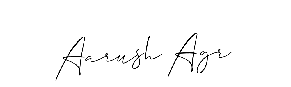 Make a beautiful signature design for name Aarush Agr. With this signature (Allison_Script) style, you can create a handwritten signature for free. Aarush Agr signature style 2 images and pictures png