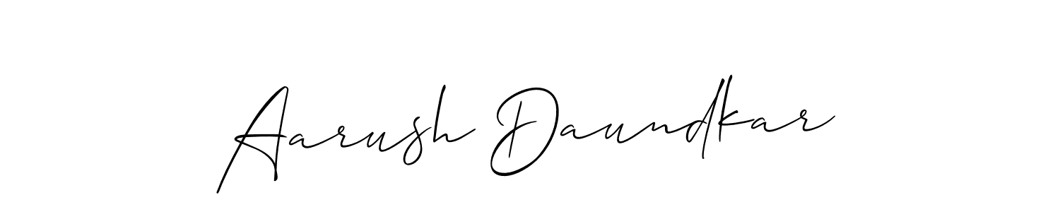 How to Draw Aarush Daundkar signature style? Allison_Script is a latest design signature styles for name Aarush Daundkar. Aarush Daundkar signature style 2 images and pictures png