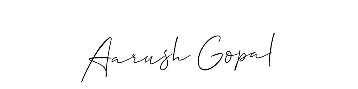 Create a beautiful signature design for name Aarush Gopal. With this signature (Allison_Script) fonts, you can make a handwritten signature for free. Aarush Gopal signature style 2 images and pictures png