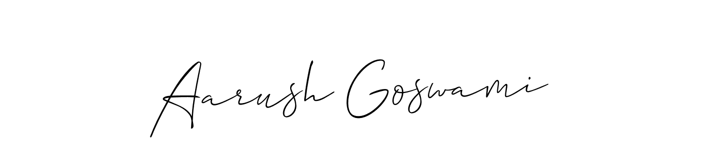 Also we have Aarush Goswami name is the best signature style. Create professional handwritten signature collection using Allison_Script autograph style. Aarush Goswami signature style 2 images and pictures png