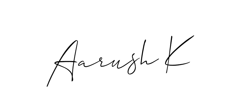 Design your own signature with our free online signature maker. With this signature software, you can create a handwritten (Allison_Script) signature for name Aarush K. Aarush K signature style 2 images and pictures png