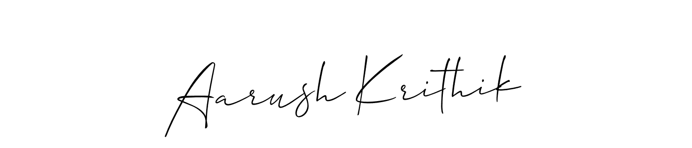 Also we have Aarush Krithik name is the best signature style. Create professional handwritten signature collection using Allison_Script autograph style. Aarush Krithik signature style 2 images and pictures png