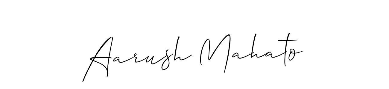 This is the best signature style for the Aarush Mahato name. Also you like these signature font (Allison_Script). Mix name signature. Aarush Mahato signature style 2 images and pictures png