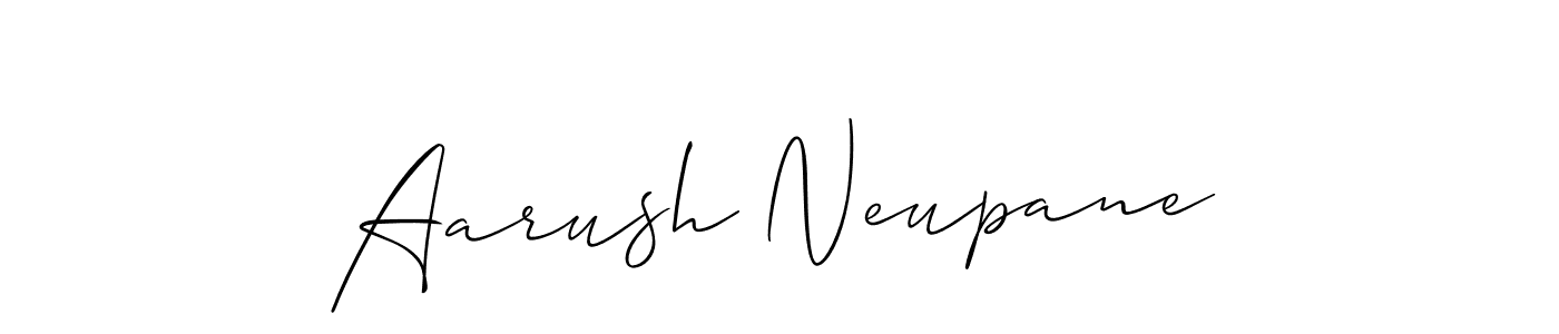 Aarush Neupane stylish signature style. Best Handwritten Sign (Allison_Script) for my name. Handwritten Signature Collection Ideas for my name Aarush Neupane. Aarush Neupane signature style 2 images and pictures png