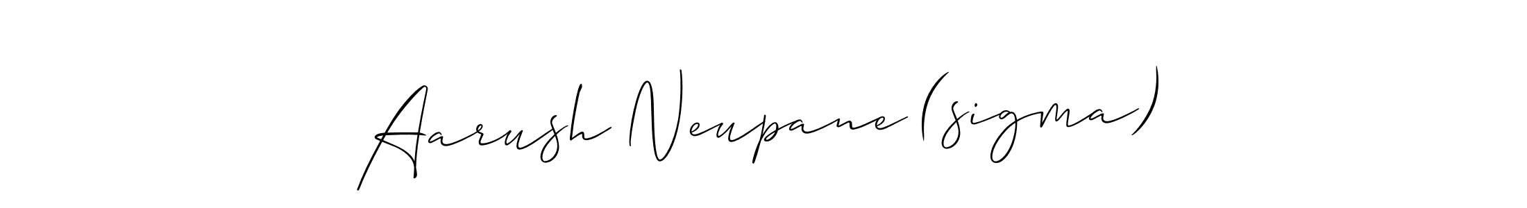 Design your own signature with our free online signature maker. With this signature software, you can create a handwritten (Allison_Script) signature for name Aarush Neupane (sigma). Aarush Neupane (sigma) signature style 2 images and pictures png