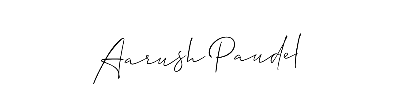 Use a signature maker to create a handwritten signature online. With this signature software, you can design (Allison_Script) your own signature for name Aarush Paudel. Aarush Paudel signature style 2 images and pictures png