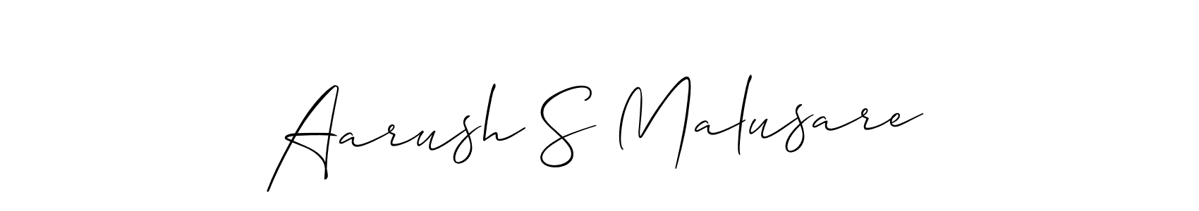 Allison_Script is a professional signature style that is perfect for those who want to add a touch of class to their signature. It is also a great choice for those who want to make their signature more unique. Get Aarush S Malusare name to fancy signature for free. Aarush S Malusare signature style 2 images and pictures png