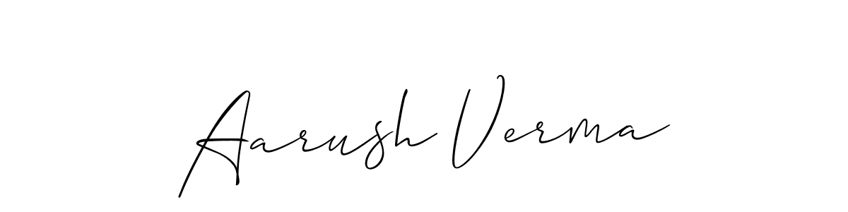 Also we have Aarush Verma name is the best signature style. Create professional handwritten signature collection using Allison_Script autograph style. Aarush Verma signature style 2 images and pictures png