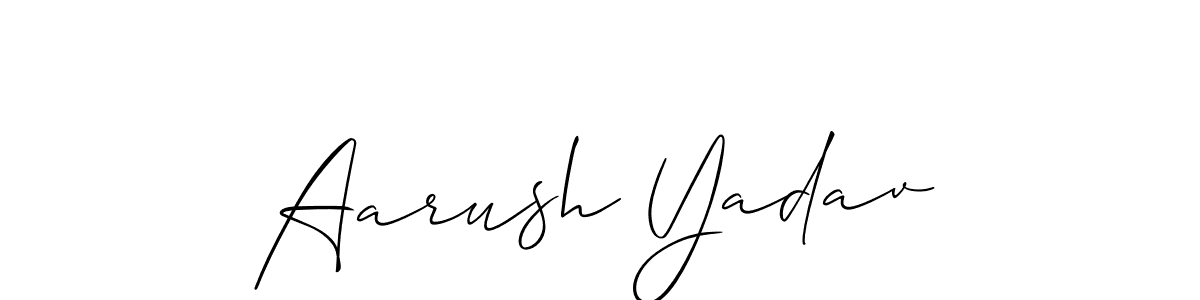 Aarush Yadav stylish signature style. Best Handwritten Sign (Allison_Script) for my name. Handwritten Signature Collection Ideas for my name Aarush Yadav. Aarush Yadav signature style 2 images and pictures png