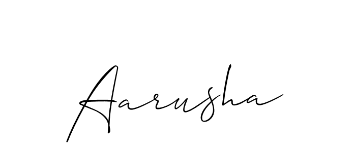 Make a beautiful signature design for name Aarusha. With this signature (Allison_Script) style, you can create a handwritten signature for free. Aarusha signature style 2 images and pictures png