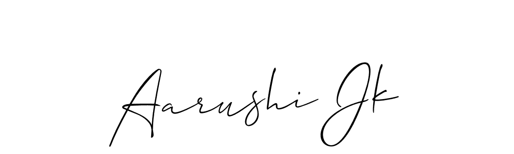 How to make Aarushi Jk signature? Allison_Script is a professional autograph style. Create handwritten signature for Aarushi Jk name. Aarushi Jk signature style 2 images and pictures png