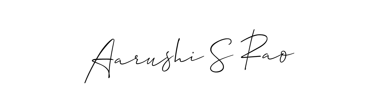 How to make Aarushi S Rao name signature. Use Allison_Script style for creating short signs online. This is the latest handwritten sign. Aarushi S Rao signature style 2 images and pictures png