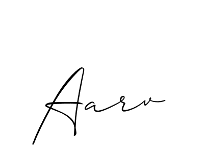 Aarv stylish signature style. Best Handwritten Sign (Allison_Script) for my name. Handwritten Signature Collection Ideas for my name Aarv. Aarv signature style 2 images and pictures png