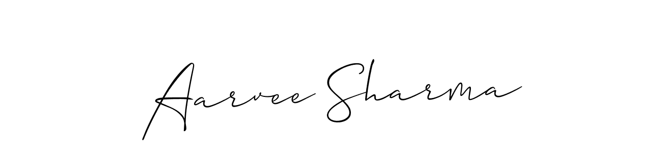 Aarvee Sharma stylish signature style. Best Handwritten Sign (Allison_Script) for my name. Handwritten Signature Collection Ideas for my name Aarvee Sharma. Aarvee Sharma signature style 2 images and pictures png