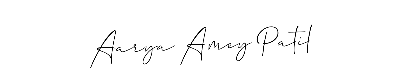 Design your own signature with our free online signature maker. With this signature software, you can create a handwritten (Allison_Script) signature for name Aarya Amey Patil. Aarya Amey Patil signature style 2 images and pictures png