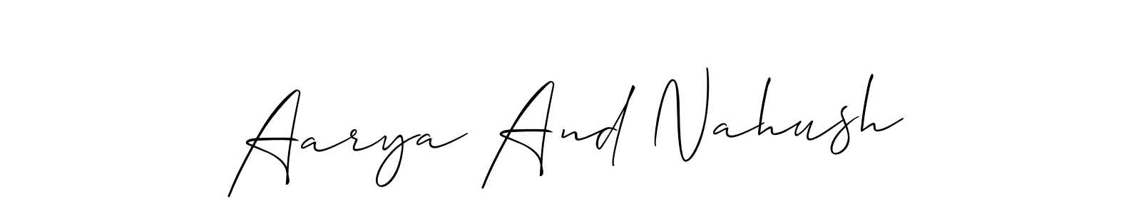 Check out images of Autograph of Aarya And Nahush name. Actor Aarya And Nahush Signature Style. Allison_Script is a professional sign style online. Aarya And Nahush signature style 2 images and pictures png