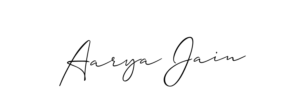Also You can easily find your signature by using the search form. We will create Aarya Jain name handwritten signature images for you free of cost using Allison_Script sign style. Aarya Jain signature style 2 images and pictures png