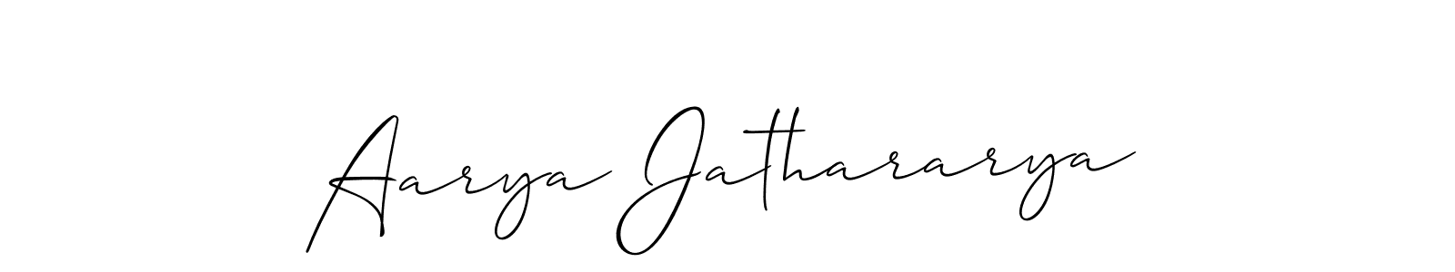 Aarya Jathararya stylish signature style. Best Handwritten Sign (Allison_Script) for my name. Handwritten Signature Collection Ideas for my name Aarya Jathararya. Aarya Jathararya signature style 2 images and pictures png
