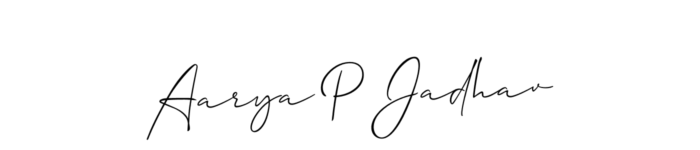 Once you've used our free online signature maker to create your best signature Allison_Script style, it's time to enjoy all of the benefits that Aarya P Jadhav name signing documents. Aarya P Jadhav signature style 2 images and pictures png