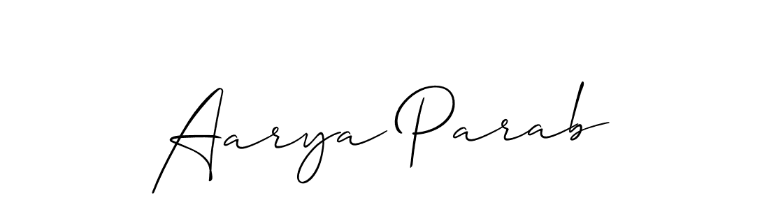 You should practise on your own different ways (Allison_Script) to write your name (Aarya Parab) in signature. don't let someone else do it for you. Aarya Parab signature style 2 images and pictures png