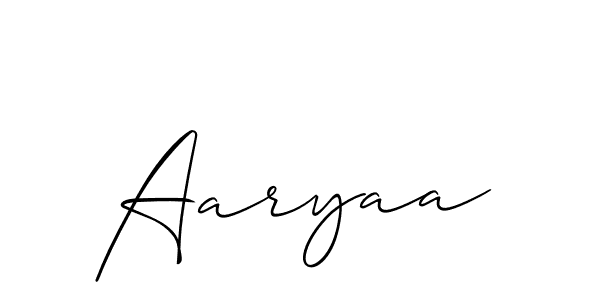 Create a beautiful signature design for name Aaryaa. With this signature (Allison_Script) fonts, you can make a handwritten signature for free. Aaryaa signature style 2 images and pictures png