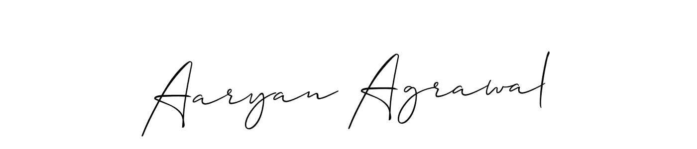 Use a signature maker to create a handwritten signature online. With this signature software, you can design (Allison_Script) your own signature for name Aaryan Agrawal. Aaryan Agrawal signature style 2 images and pictures png