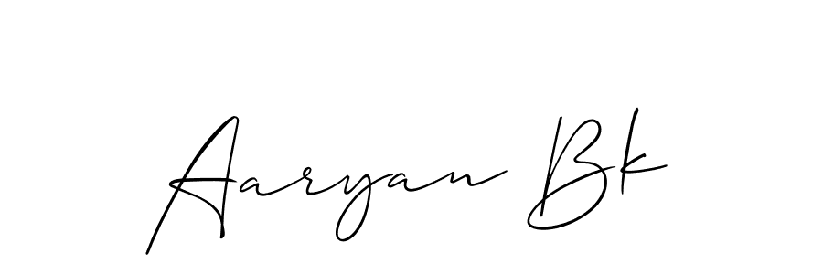 Also we have Aaryan Bk name is the best signature style. Create professional handwritten signature collection using Allison_Script autograph style. Aaryan Bk signature style 2 images and pictures png