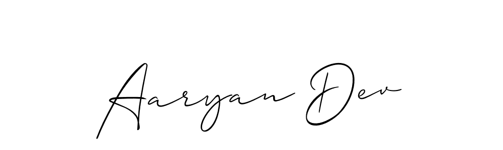 Make a beautiful signature design for name Aaryan Dev. With this signature (Allison_Script) style, you can create a handwritten signature for free. Aaryan Dev signature style 2 images and pictures png