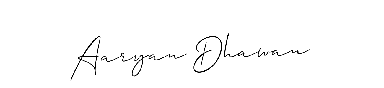 How to make Aaryan Dhawan signature? Allison_Script is a professional autograph style. Create handwritten signature for Aaryan Dhawan name. Aaryan Dhawan signature style 2 images and pictures png