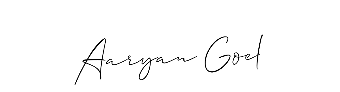 Design your own signature with our free online signature maker. With this signature software, you can create a handwritten (Allison_Script) signature for name Aaryan Goel. Aaryan Goel signature style 2 images and pictures png