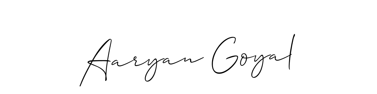Also we have Aaryan Goyal name is the best signature style. Create professional handwritten signature collection using Allison_Script autograph style. Aaryan Goyal signature style 2 images and pictures png