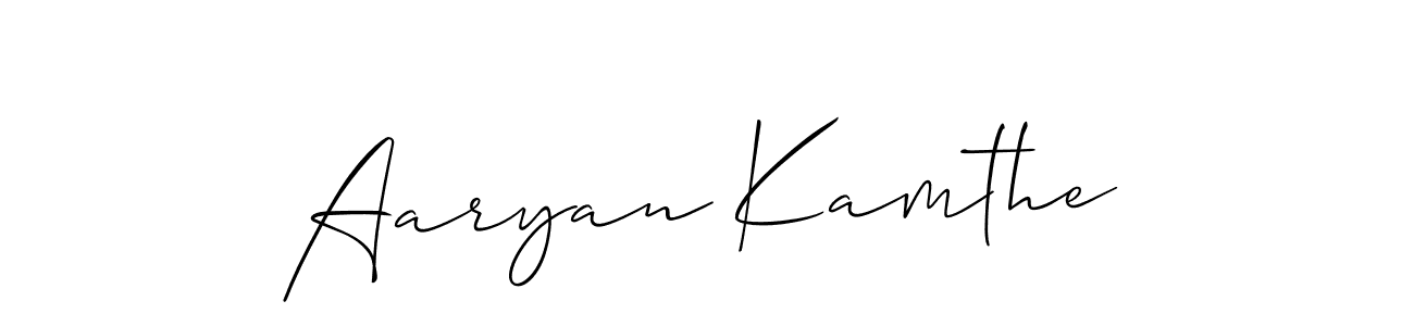 How to make Aaryan Kamthe name signature. Use Allison_Script style for creating short signs online. This is the latest handwritten sign. Aaryan Kamthe signature style 2 images and pictures png