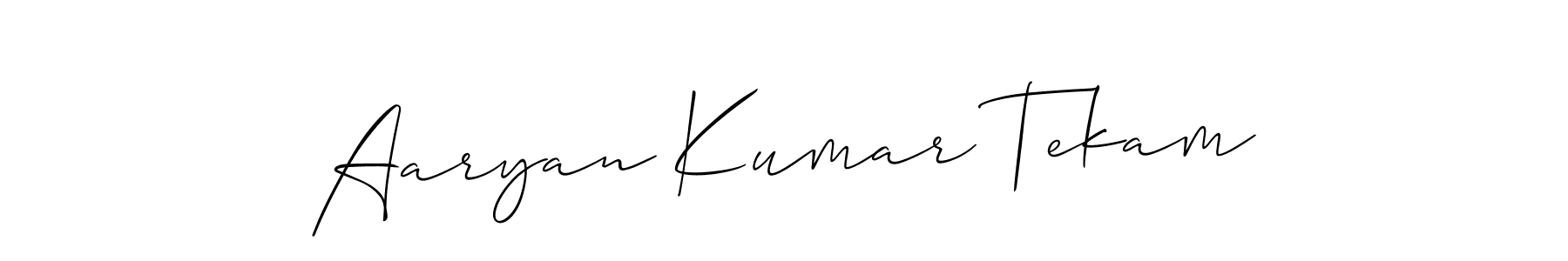 Allison_Script is a professional signature style that is perfect for those who want to add a touch of class to their signature. It is also a great choice for those who want to make their signature more unique. Get Aaryan Kumar Tekam name to fancy signature for free. Aaryan Kumar Tekam signature style 2 images and pictures png