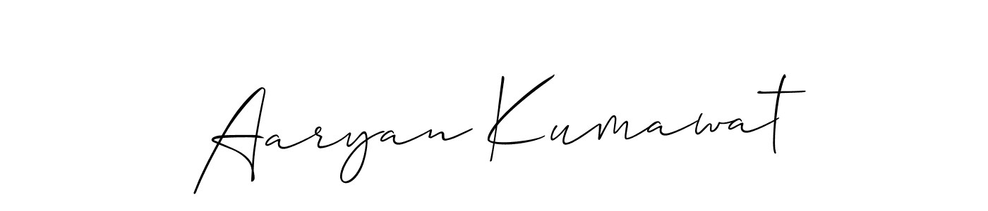 Design your own signature with our free online signature maker. With this signature software, you can create a handwritten (Allison_Script) signature for name Aaryan Kumawat. Aaryan Kumawat signature style 2 images and pictures png