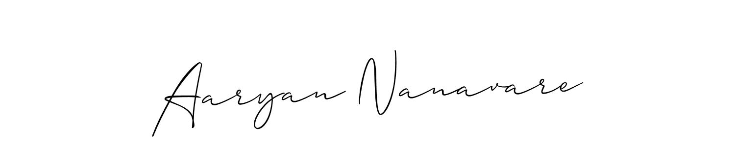 The best way (Allison_Script) to make a short signature is to pick only two or three words in your name. The name Aaryan Nanavare include a total of six letters. For converting this name. Aaryan Nanavare signature style 2 images and pictures png