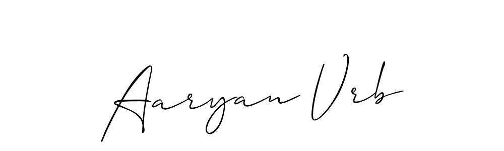 if you are searching for the best signature style for your name Aaryan Vrb. so please give up your signature search. here we have designed multiple signature styles  using Allison_Script. Aaryan Vrb signature style 2 images and pictures png