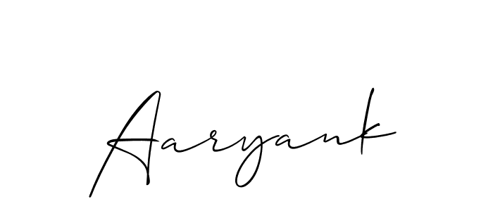 How to make Aaryank name signature. Use Allison_Script style for creating short signs online. This is the latest handwritten sign. Aaryank signature style 2 images and pictures png