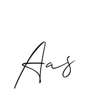 Design your own signature with our free online signature maker. With this signature software, you can create a handwritten (Allison_Script) signature for name Aas. Aas signature style 2 images and pictures png