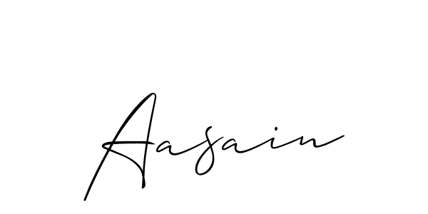 Also we have Aasain name is the best signature style. Create professional handwritten signature collection using Allison_Script autograph style. Aasain signature style 2 images and pictures png