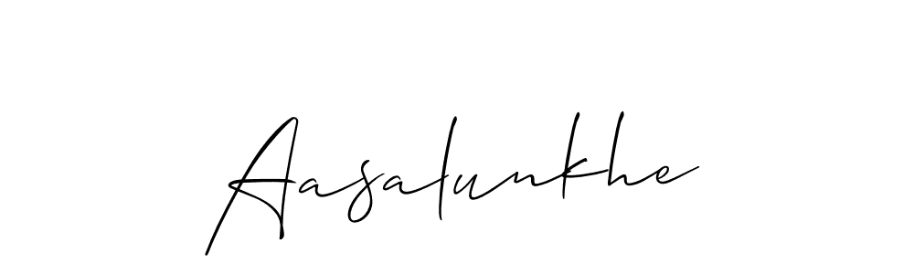 Design your own signature with our free online signature maker. With this signature software, you can create a handwritten (Allison_Script) signature for name Aasalunkhe. Aasalunkhe signature style 2 images and pictures png