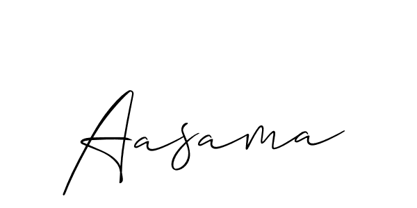 Make a beautiful signature design for name Aasama. With this signature (Allison_Script) style, you can create a handwritten signature for free. Aasama signature style 2 images and pictures png