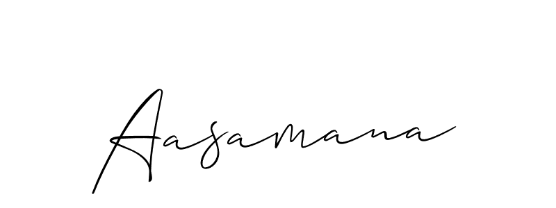 You should practise on your own different ways (Allison_Script) to write your name (Aasamana) in signature. don't let someone else do it for you. Aasamana signature style 2 images and pictures png